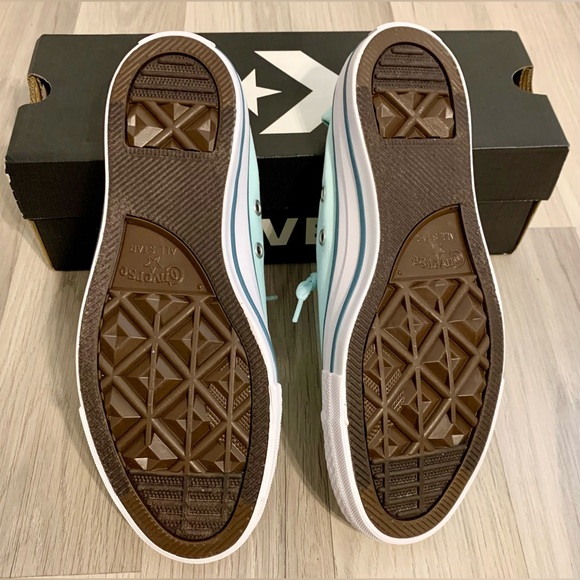 Converse sneakers women’s 7.5 low top shoreline slip mint green teal aqua canvas - Picture 7 of 8